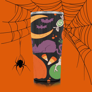 Bubbling Brews Tumbler with Halloween Background