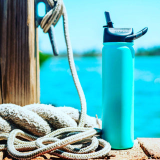 27 oz. SIC® Gloss Seafoam Blue Water Bottle - SIC Lifestyle