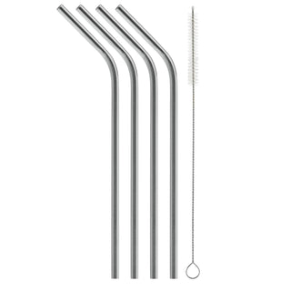 8.5" Bent Stainless Steel Straw (4 pack) - SIC Lifestyle