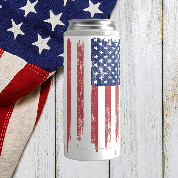 SIC® Slim Can Cooler American Flag - SIC Lifestyle